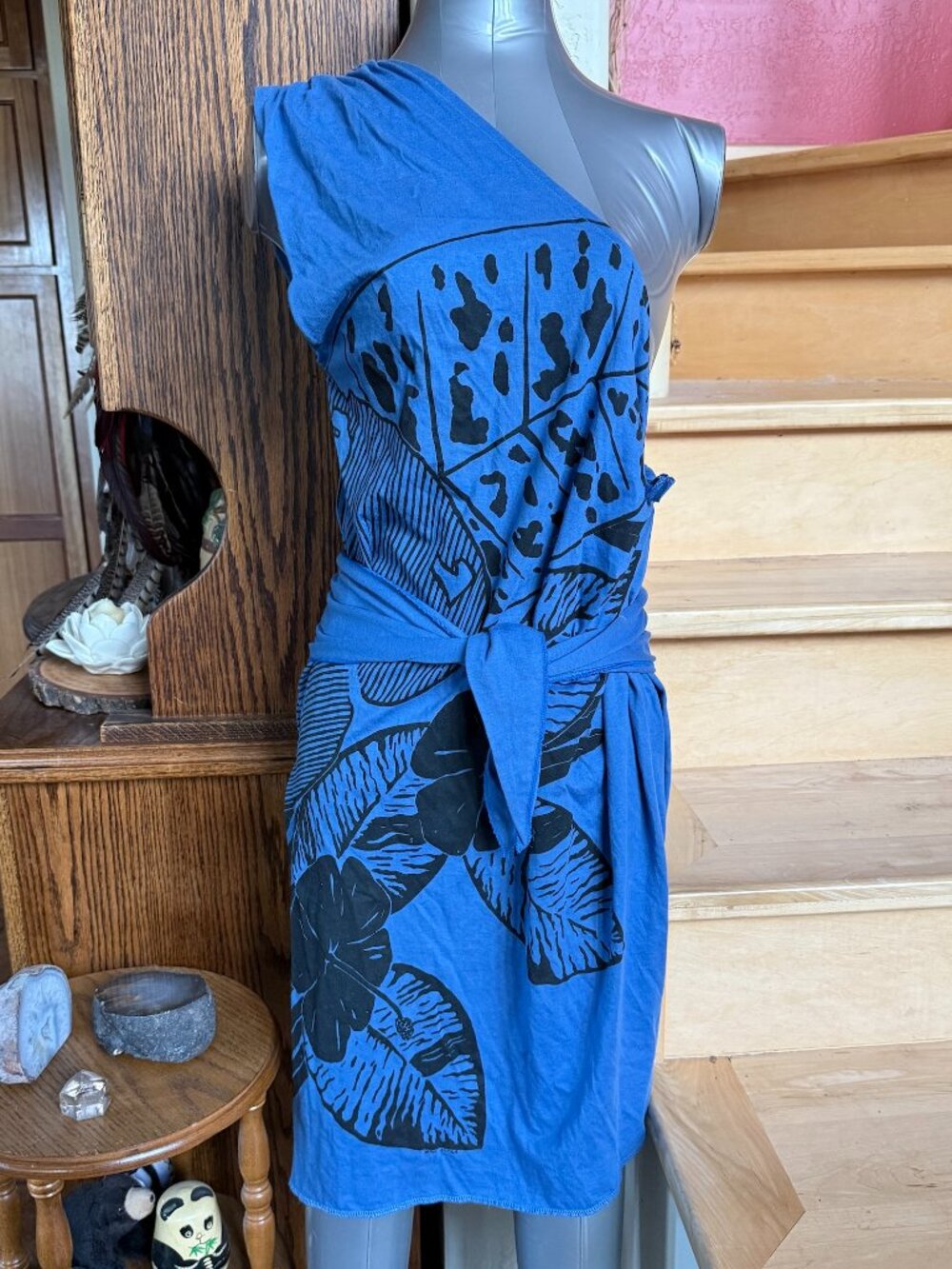 Vintage Rio de Janeiro Cotton Boho Summer Tie Dress